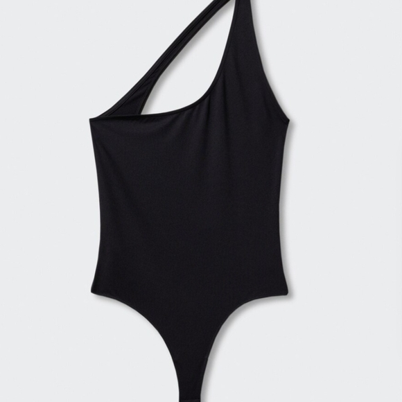 Mango Tops - Mango Elegant Black Open back Bodysuit